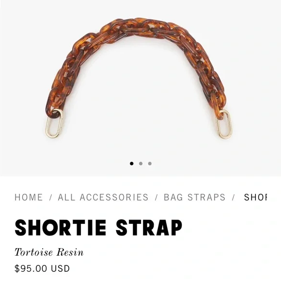 Clare V Shortie Strap Tortoise Resin - Picture 1 of 4